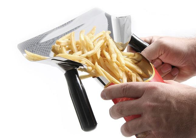 HENDI Pommes- und Nacho-Schaufel – Schwarz – 230 × 220 mm – Produktansicht