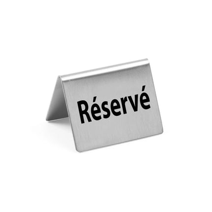 HENDI Tischschild Reserviert – Réservé – 50 × 35 × H 40 mm – 4 Stück – Produktansicht