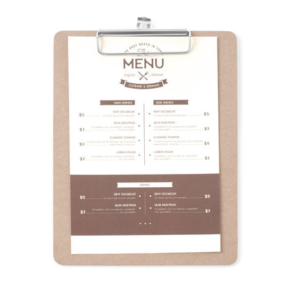 HENDI Speisekarten-Klemmbrett – 185 × 245 mm – weitere Produktansicht