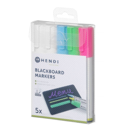 HENDI Kreidemarker 6 mm – 1x pink – 1x grün – 1x blau – 2x weiß – weitere Produktansicht