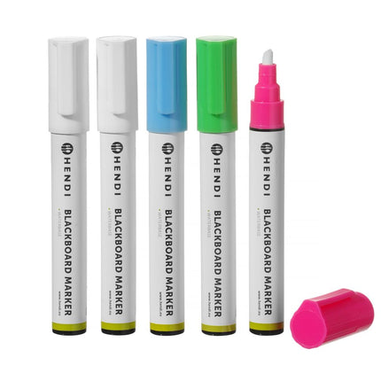 HENDI Kreidemarker 6 mm – 1x pink – 1x grün – 1x blau – 2x weiß – weitere Produktansicht