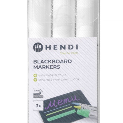 HENDI Kreidemarker 15 mm – 3x weiß – 3 Stück – Produktansicht