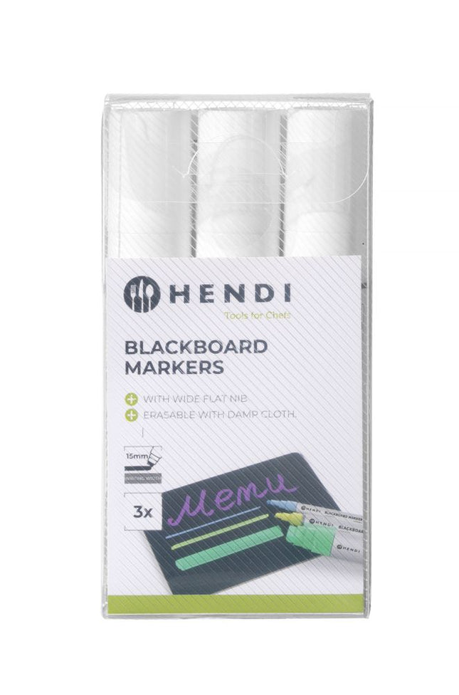 HENDI Kreidemarker 15 mm – 3x weiß – 3 Stück – Produktansicht