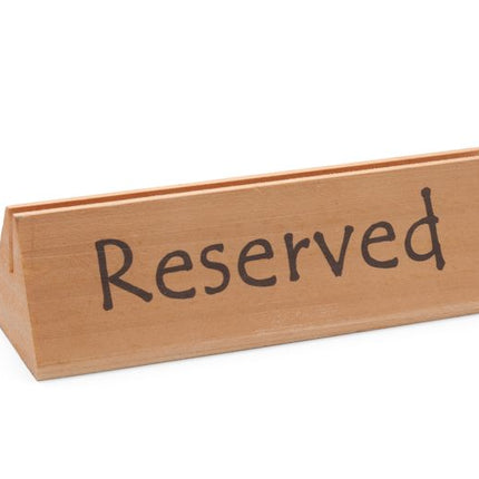 HENDI Tischschild Reserviert – reserved – 152 × 44 × 44 mm – Produktansicht