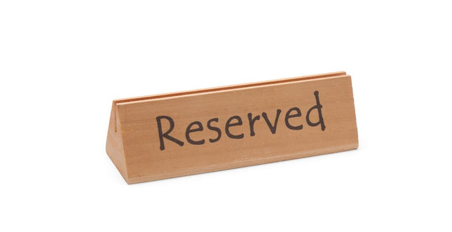 HENDI Tischschild Reserviert – reserved – 152 × 44 × 44 mm – Produktansicht
