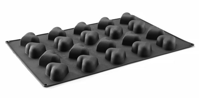 HENDI Silikonform HERZ – 570 × 375 × H 35 mm – Produktansicht