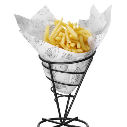 HENDI Einschlagpapier –  fettdicht – Fastfood-Muster – 250 × 350 mm – 500 Stück – Detailansicht