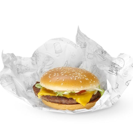 HENDI Einschlagpapier –  fettdicht – Fastfood-Muster – 250 × 350 mm – 500 Stück – Detailansicht 2