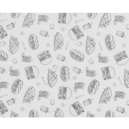 HENDI Einschlagpapier –  fettdicht – Fastfood-Muster – 250 × 350 mm – 500 Stück – Produktansicht