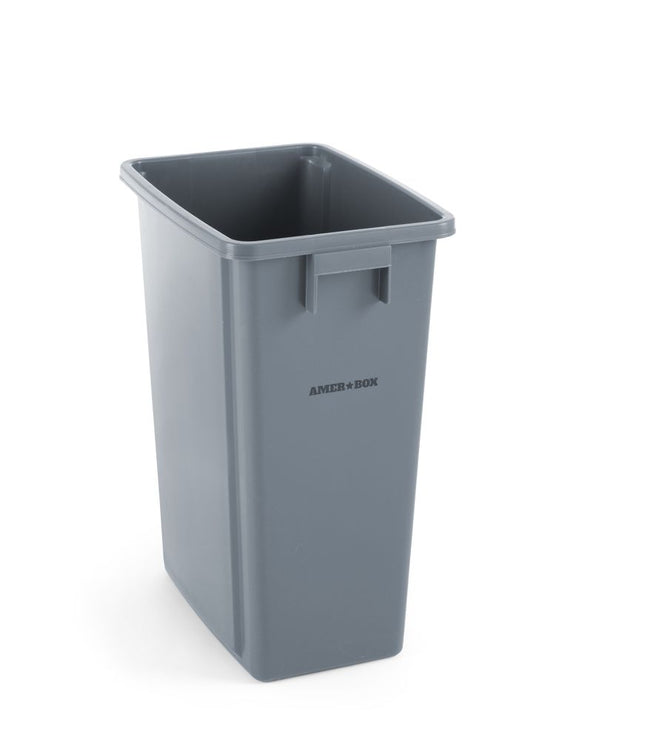AmerBox Abfalleimer schmal – 60 l – Hellgrau – 455 × 315 × H 580 mm – Produktansicht