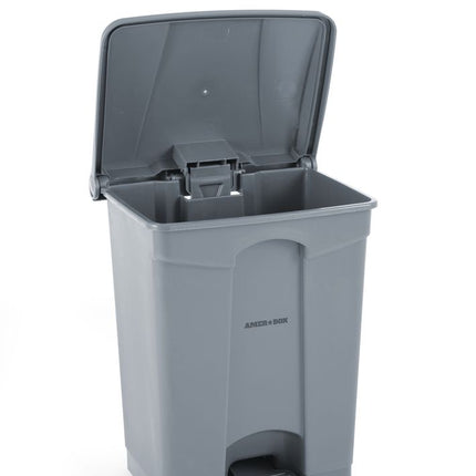 AmerBox Tret-Abfalleimer – 68 l – Hellgrau – 490 × 410 × H 660 mm – Weitere Ansicht 4