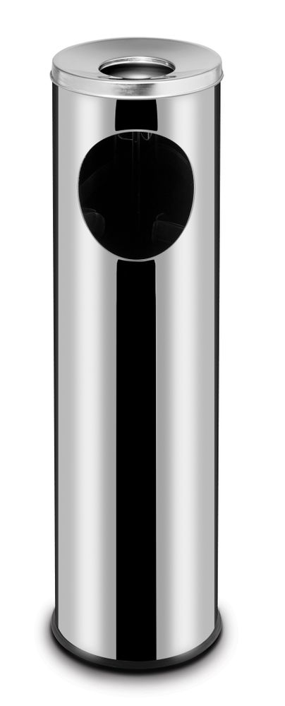 HENDI Mülleimer Standmodell mit Aschenbecher – 15 l – Ø 200 × H 700 mm – Produktansicht