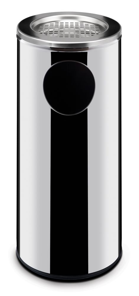 HENDI Mülleimer Standmodell mit Aschenbecher – 33 l – Ø 240 × H 660 mm – Produktansicht