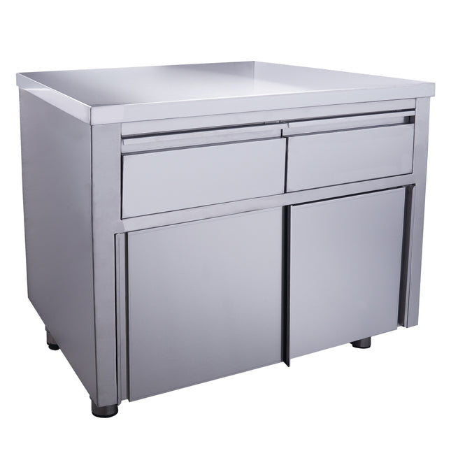 Saro Schiebetürenschrank mit 2 Schubladen 1000X700mm Edelstahl