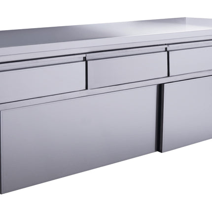Saro Schiebetürenschrank mit 4 Schubladen 1800X700mm Edelstahl