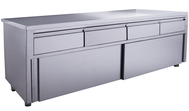 Saro Schiebetürenschrank mit 4 Schubladen 1800X700mm Edelstahl