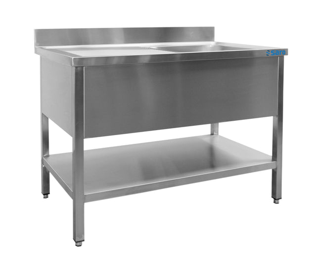 Saro Spültisch 1 Becken links - B 1000 x T 700 mm Edelstahl