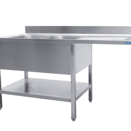 Saro Spülcenter 2 Becken links - B 1600 x T 700 mm Edelstahl