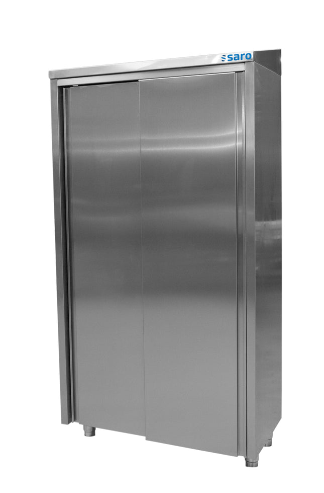 Saro Edelstahlhochschrank 2 Schiebetüren Breite 1000mm
