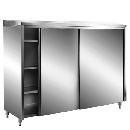 Saro Edelstahl-Lagerschrank mit Schiebetüren AISI 430 Schrägdach 1200x600 mm