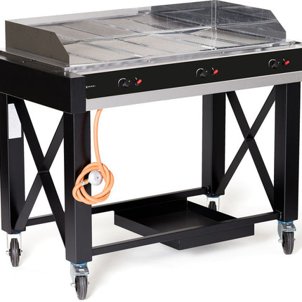 HENDI Gasgrill Atlanta – Schwarz – 13 kW – 1285 × 770 × 917 mm – Produktansicht
