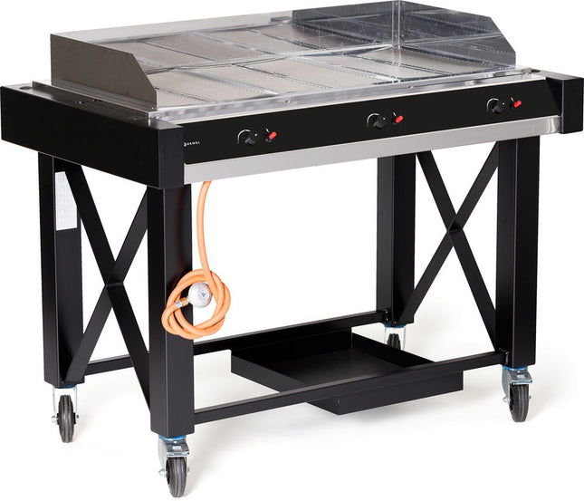 HENDI Gasgrill Atlanta – Schwarz – 13 kW – 1285 × 770 × 917 mm – Produktansicht