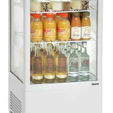Bartscher Mini Kühlvitrine 58L, weiß