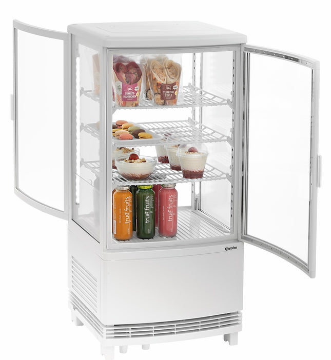Bartscher Mini-Kühlvitrine 75L2T weiß