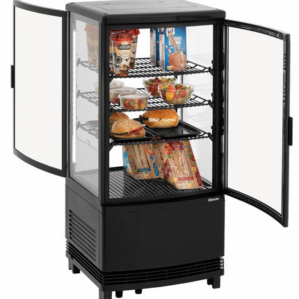 Bartscher Mini-Kühlvitrine 75L2T schwarz