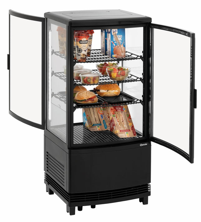 Bartscher Mini-Kühlvitrine 75L2T schwarz