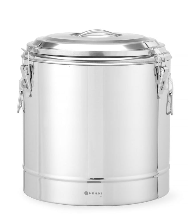 HENDI Isolierter tragbarer Behälter – Kitchen Line – 31 l – Silber – Ø 400 × H 445 mm – Produktansicht