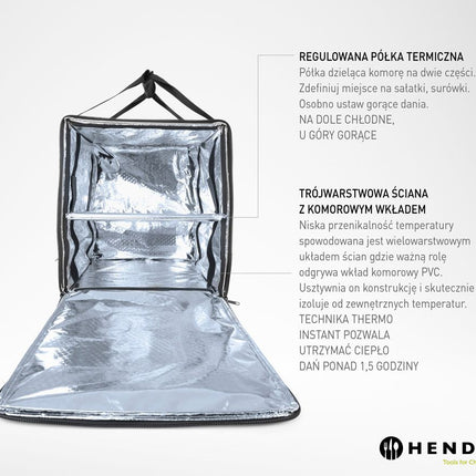 HENDI Thermo-Transportrucksack – 75.2 l – Schwarz – 410 × 410 × 480 mm – weitere Produktansicht