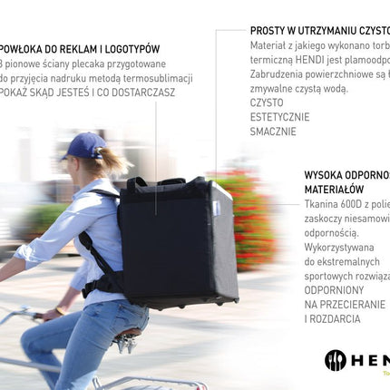 HENDI Thermo-Transportrucksack – 75.2 l – Schwarz – 410 × 410 × 480 mm – weitere Produktansicht