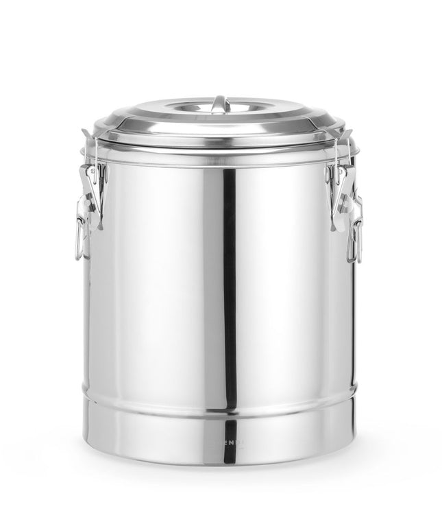 HENDI Isolierter tragbarer Behälter – Kitchen Line – 23 l – Silber – Ø 350 × H 440 mm – Produktansicht