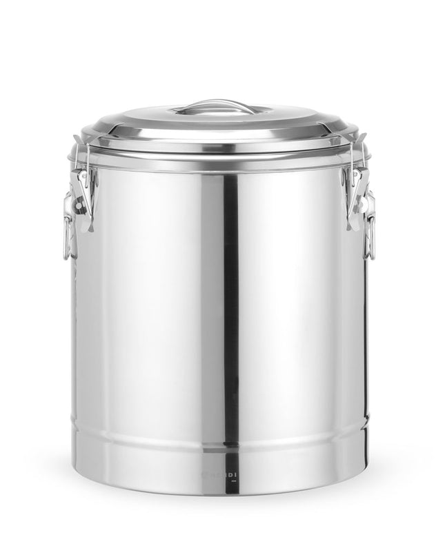 HENDI Isolierter tragbarer Behälter – Kitchen Line – 36 l – Silber – Ø 400 × H 500 mm – Produktansicht