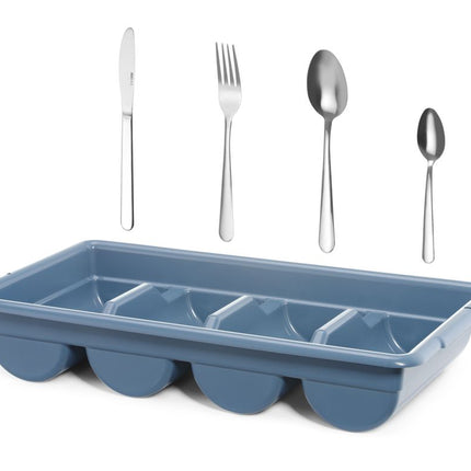 HENDI Besteck-Set mit Tablett – Rechteckig – Blau – 525 × 300 × H 95 mm – Detailansicht 2