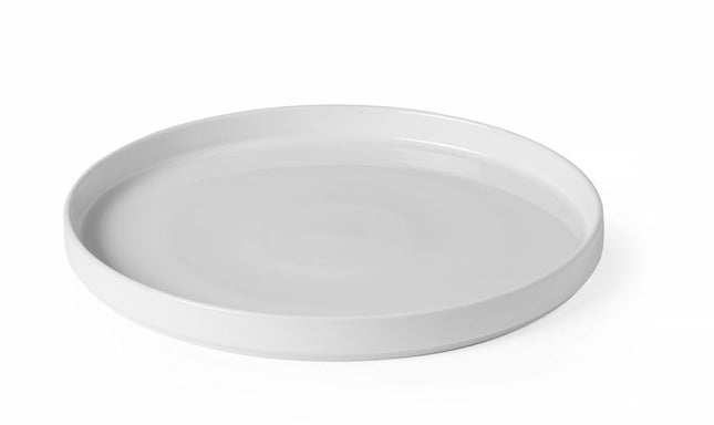 HENDI Teller Oslo –  mit hohem Rand – Weiß – Ø 280 × H 28 mm – 6 Stück – Produktansicht