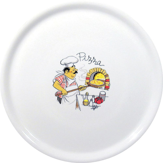 HENDI Pizzateller Traditional – Weiß – Ø 330 mm – 6 Stück – Produktansicht
