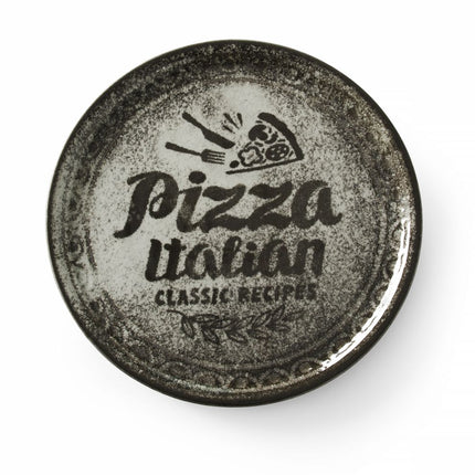 HENDI Pizzateller Recipe Collection Schwarz – Ø 310 mm – 6 Stück – Produktansicht