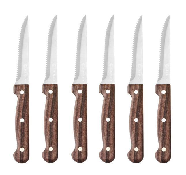 HENDI Steakmesser – Profi Line – Braun – 6 Stück – Produktansicht