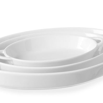 HENDI Ofenform mit Ohrengriffen – oval – 0.8 l – 324 × 185 × 38 mm – 3 Stück – weitere Produktansicht