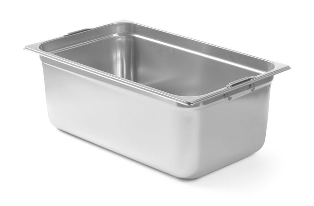 HENDI GN-Behälter mit einklappbaren Griffen – GN 1 / 1 – 14 l – 530 × 325 × H 100 mm – Produktansicht