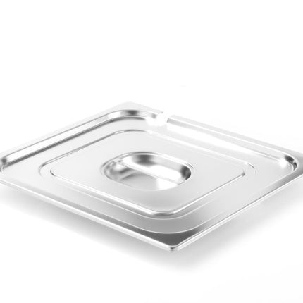 HENDI Gastronorm-Deckel mit Löffelaussparung – Profi Line – GN 2 / 3 – 354 × 325 mm – Produktansicht