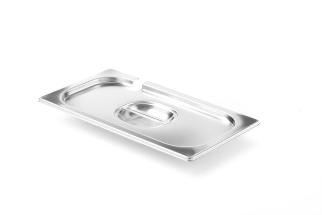 HENDI Gastronorm-Deckel mit Löffelaussparung – Profi Line – GN 1 / 3 – 325 × 176 mm – Produktansicht