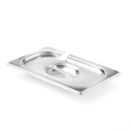 HENDI Gastronorm-Deckel mit Löffelaussparung – Profi Line – GN 1 / 4 – 265 × 162 mm – Produktansicht