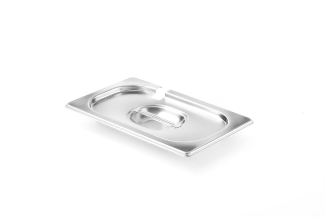 HENDI Gastronorm-Deckel mit Löffelaussparung – Profi Line – GN 1 / 4 – 265 × 162 mm – Produktansicht