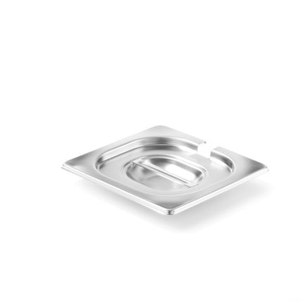 HENDI Gastronorm-Deckel mit Löffelaussparung – Profi Line – GN 1 / 6 – 176 × 162 mm – Produktansicht