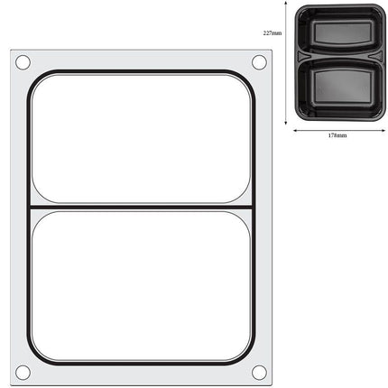 HENDI Matrize für Versiegelungsmaschine – ein zweiteiliger Behälter (227 × 178 mm) – weitere Produktansicht