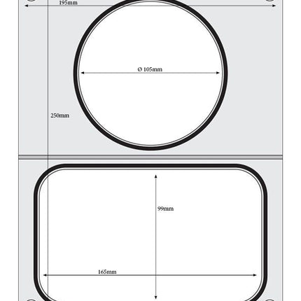 HENDI Matrize für Versiegelungsmaschine – zwei Behälter (1 × 178 × 113 mm – 1x Ø 115 mm) – weitere Produktansicht