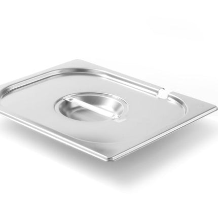 HENDI Gastronorm-Deckel mit Löffelaussparung – Kitchen Line – GN 1 / 2 – 265 × 325 mm – Produktansicht